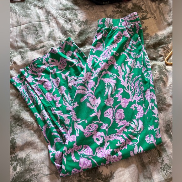 NWT Lilly Pulitzer Pink and Green Wide Leg Pants Sz s - Picture 6 of 7